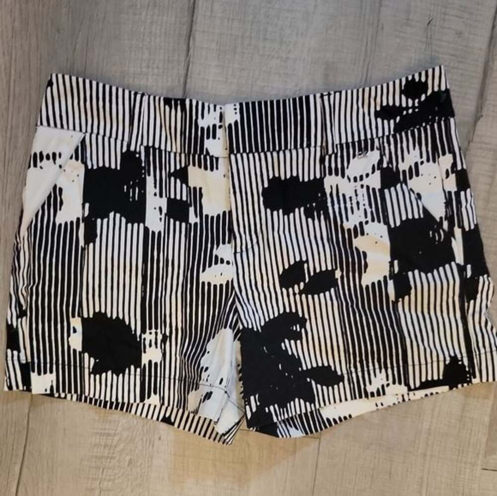 Calvin Klein Black and White Patterned High Waist Shorts